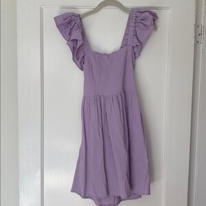 Lavender Dress with Ruffle Straps Small